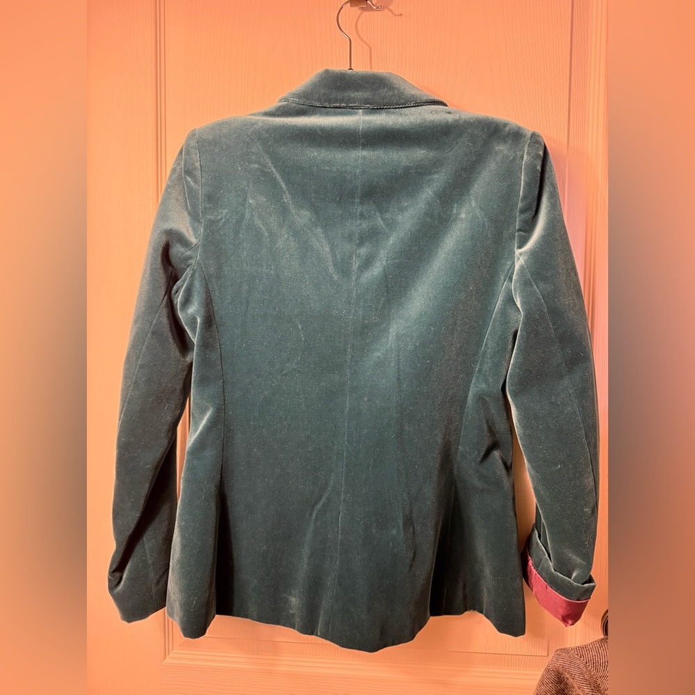 Jo Hardin vintage women’s teal velvet blazer size 10 - Picture 3 of 14